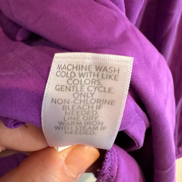 New J. Jill Top Purple Collared Button Front Long Sleeve Sz 2X Women's - Picture 5 of 6